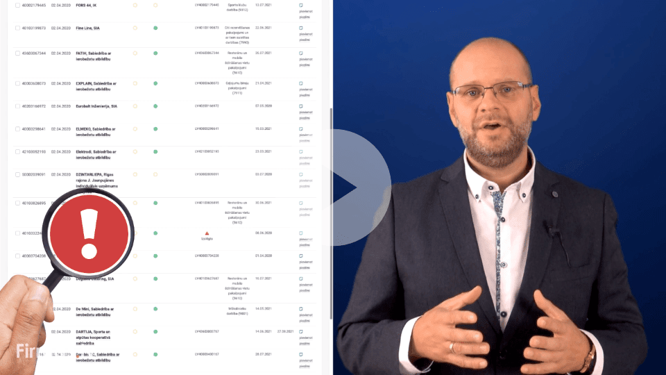 Uzņēmumu un amatpersonu datu monitorings