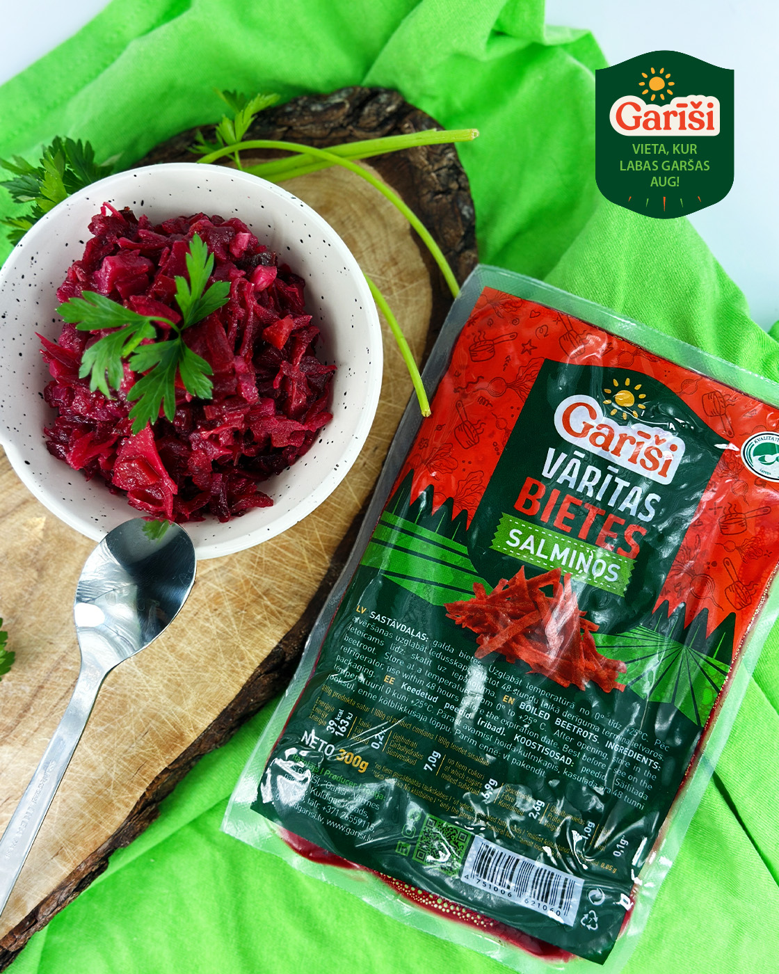 Vārītas bietes salmiņos