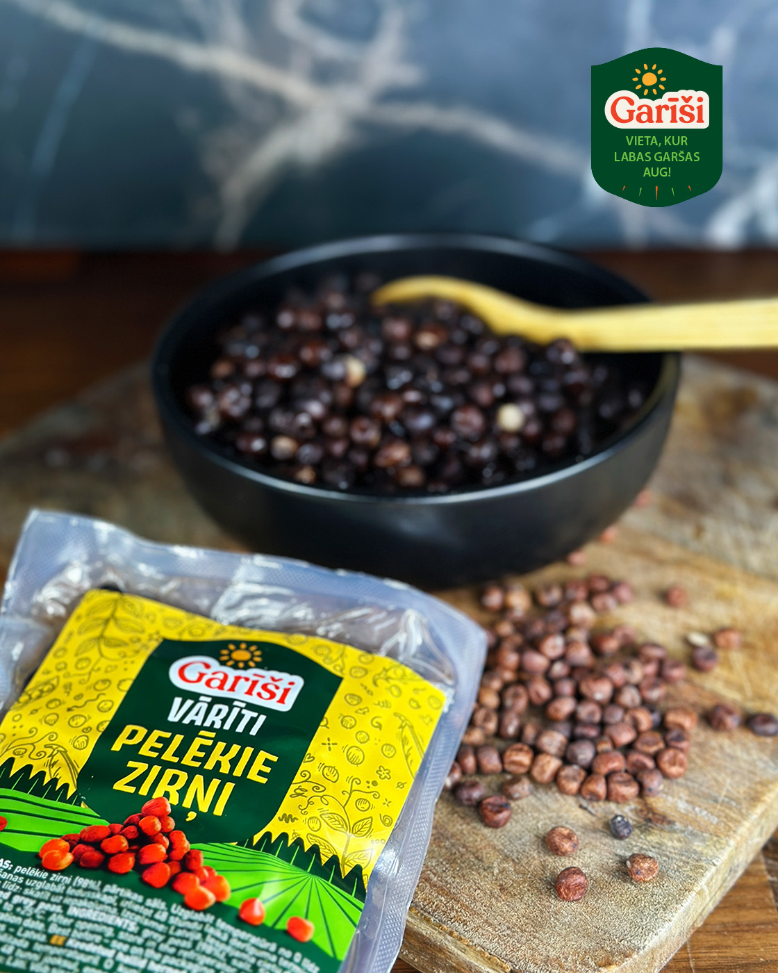 Vārīti pelēkie zirņi