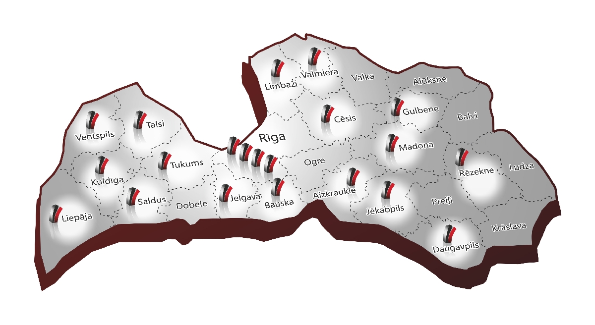 HansaFlex filiāles visā Latvijā