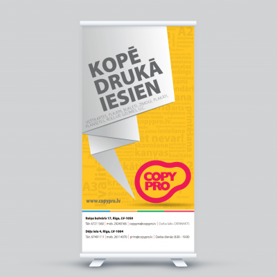 Roll up reklāmas stendu izgatavošana