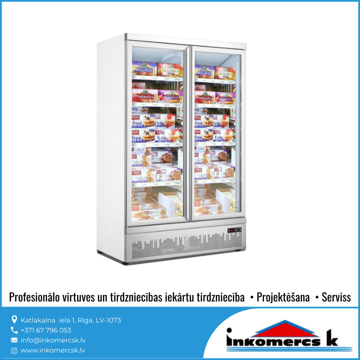 CombiSteel ledusskapji vertikālas vitrīnas saldētavas profesionāla virtuves tehnika aukstuma iekārtas Inkomercs K 1