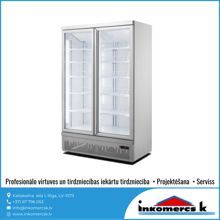 CombiSteel ledusskapji vertikālas vitrīnas saldētavas profesionāla virtuves tehnika aukstuma iekārtas Inkomercs K 8