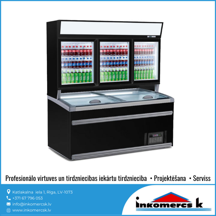 CombiSteel ledusskapji vitrīnas saldētavas kombinētas saldētavas ledusskapji profesionāla virtuves tehnika aukstuma iekārtas Inkomercs K1