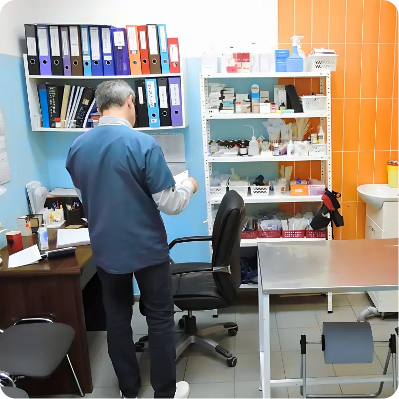 Veterinārārsts kabinetā