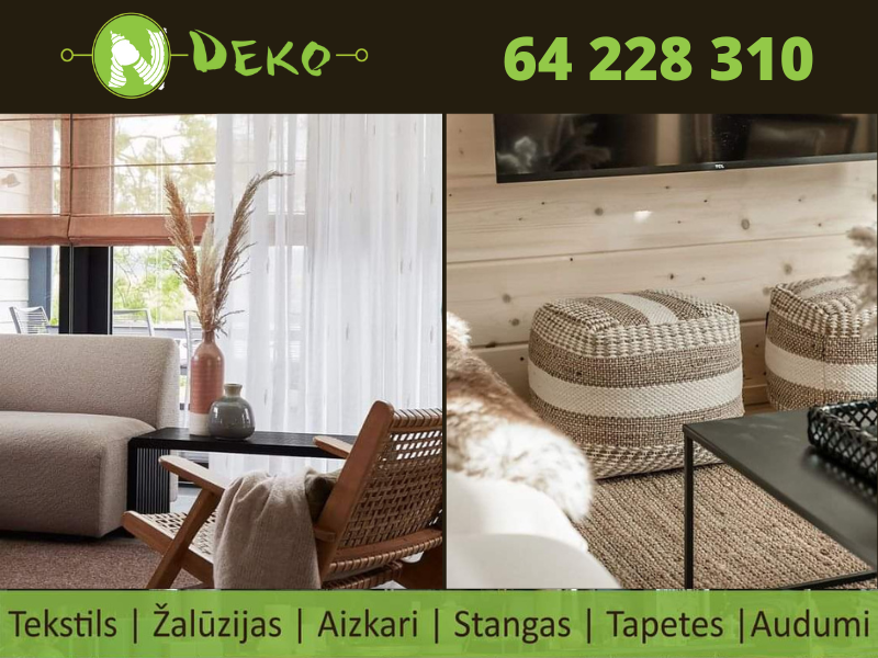 Viesistabas aizkari.