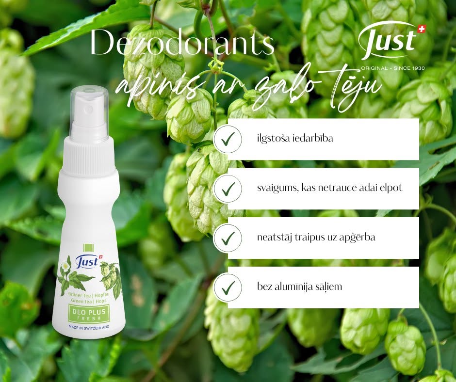 JUST apiņu un zaļās tējas dezodorants