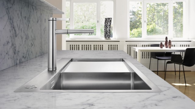 BLANCO STEELART, BLANCO izlietne, izlietne, BLANCO jaucējkrāns, jaucējkrāns,  BLANCO LINEE, nerūsējošā tērauda izlietne