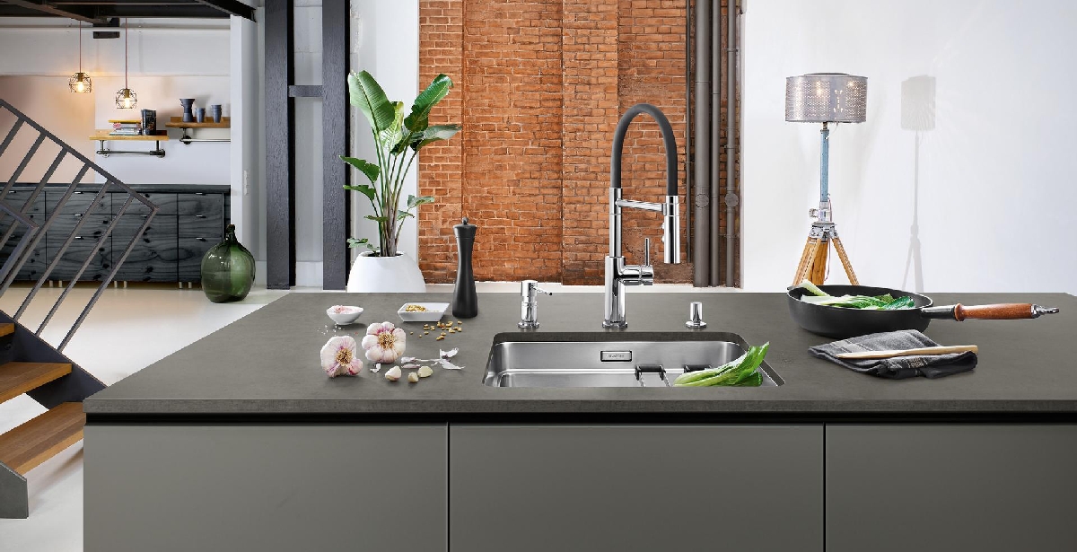 BLANCO izlietne, izlietne, BLANCO jaucējkrāns, jaucējkrāns,  BLANCO CATRIS-S, nerūsējošā tērauda izlietne, pabūvējama izlietne