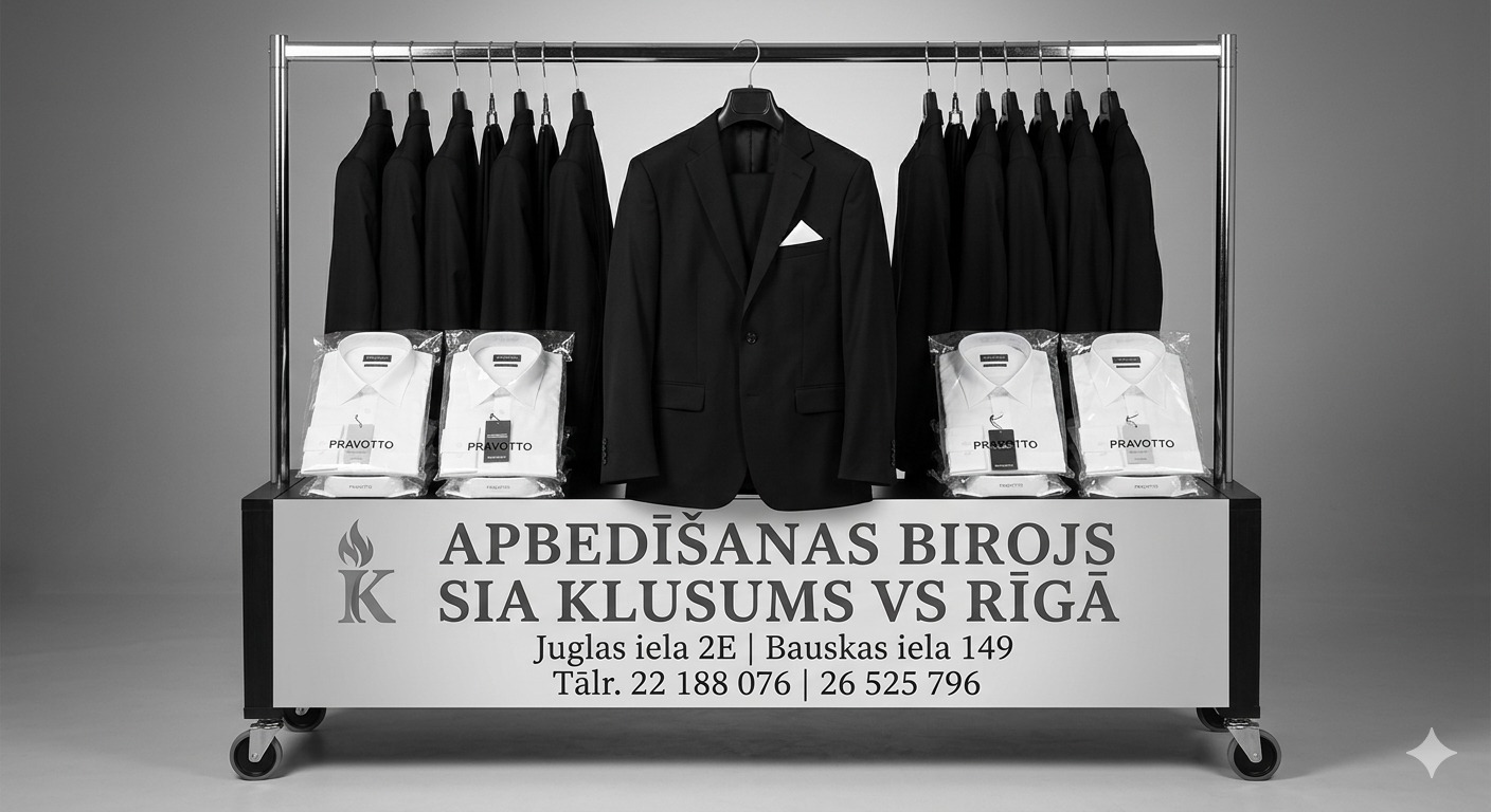 Klusums VS – apbedīšanas apģērbs un aksesuāri