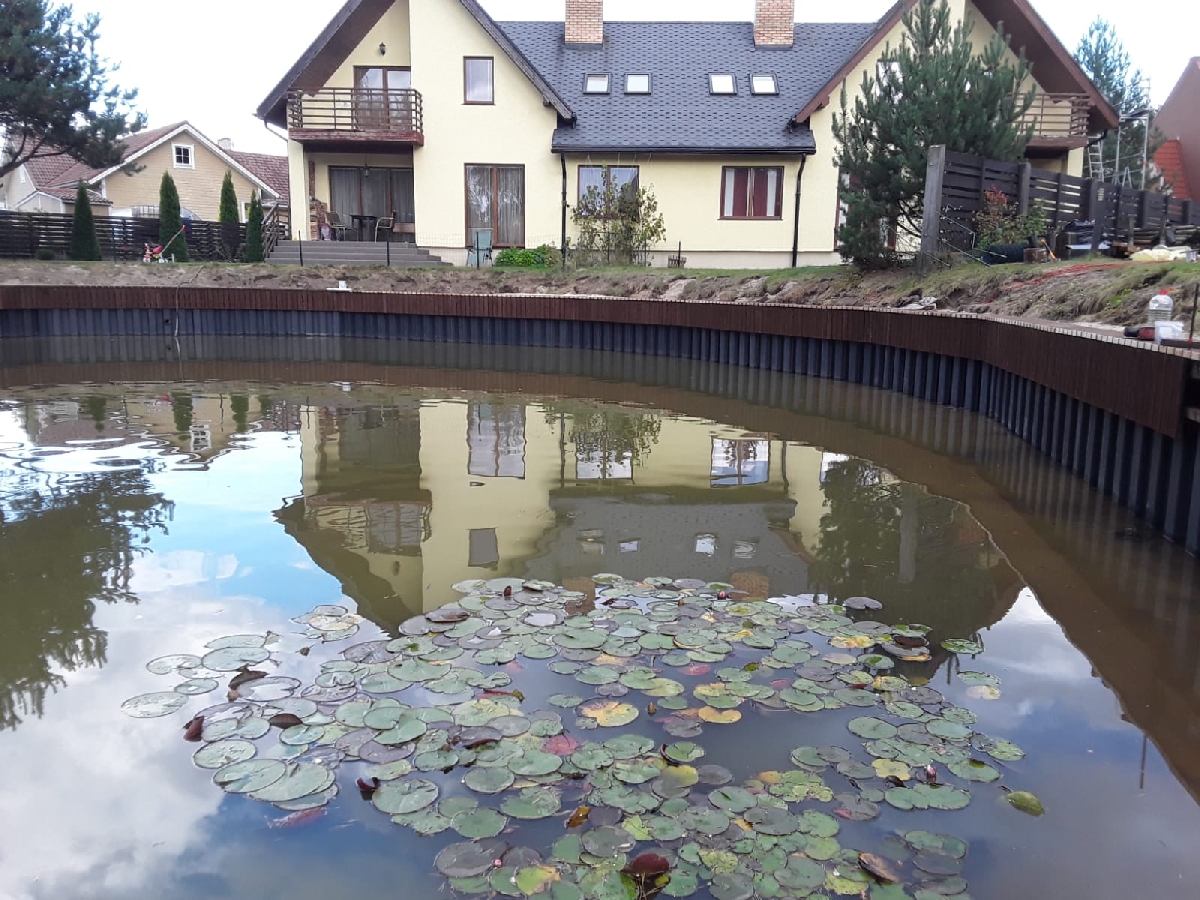 Ūdenstilpņu rakšana un krasta līnijas nostiprināšana