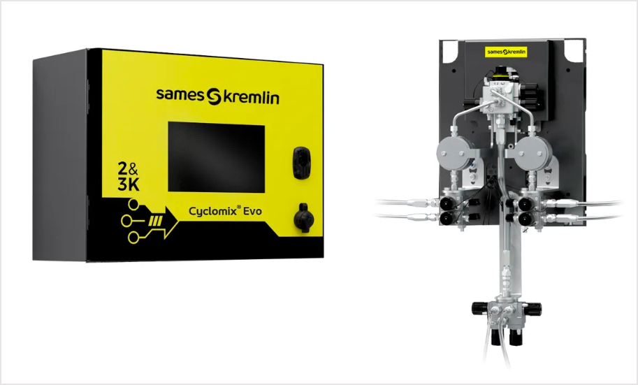 Evo-Sames elektroniskā dozēšanas un sajaukšanas sistēma