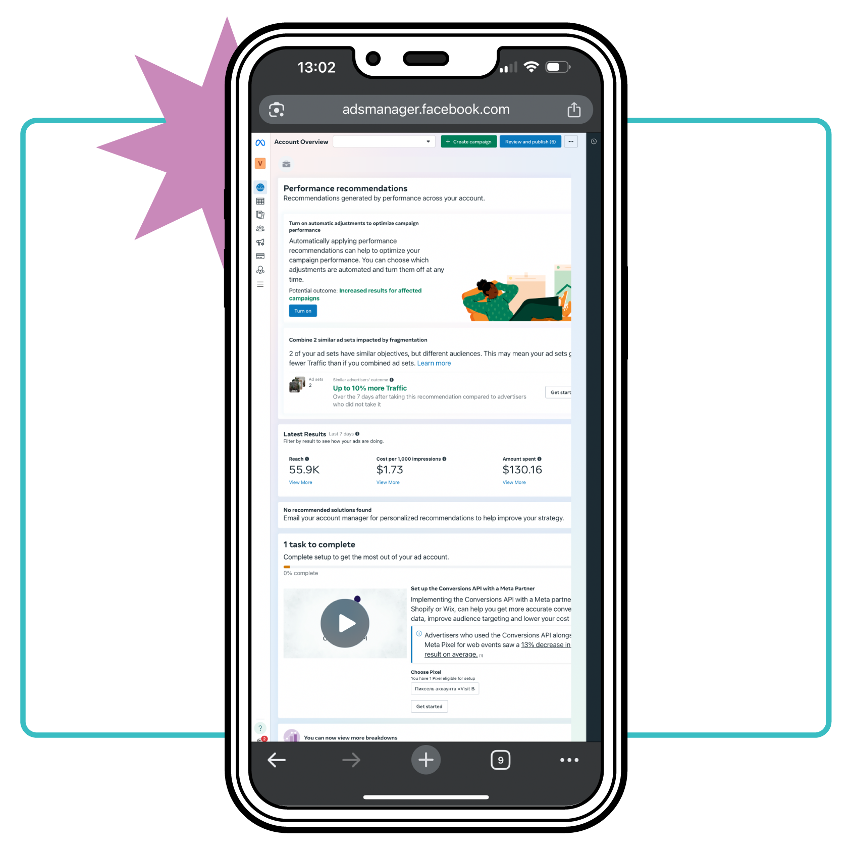 Veiktspējas uzlabošana ar Facebook Ads Manager, izmantojot ekspertu ieteikumus.