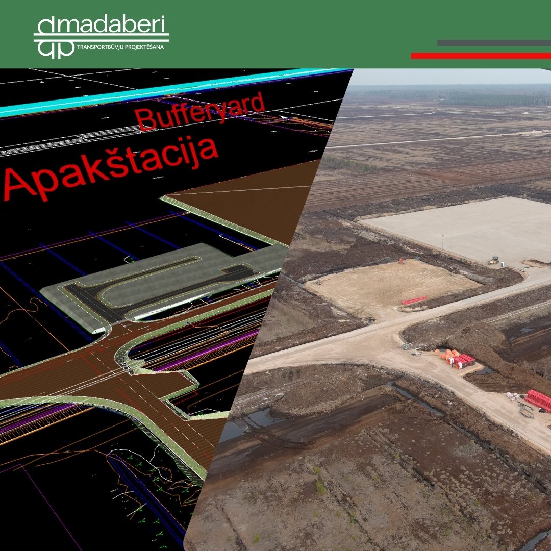 Būvniecības plānošanas process, integrējot jauno infrastruktūru ar esošo. Vizualizācija un reālie darbi uz vietas, kas nodrošina projekta progresu.
