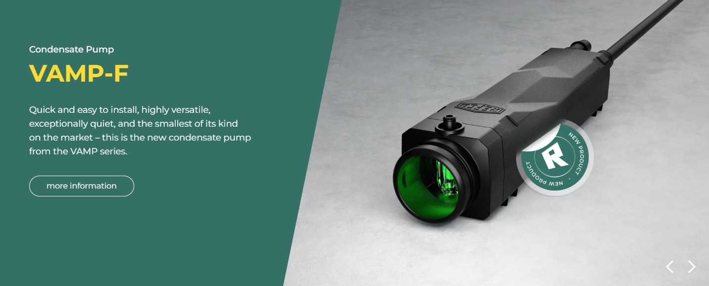 Mazākais kondensāta sūknis VAMP-F, ražots REFCO MANUFACTURING LTD, ŠVEICĒ