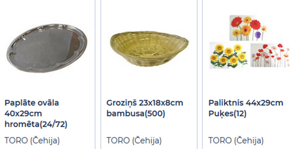 Trauki, galda servēšanas piederumi